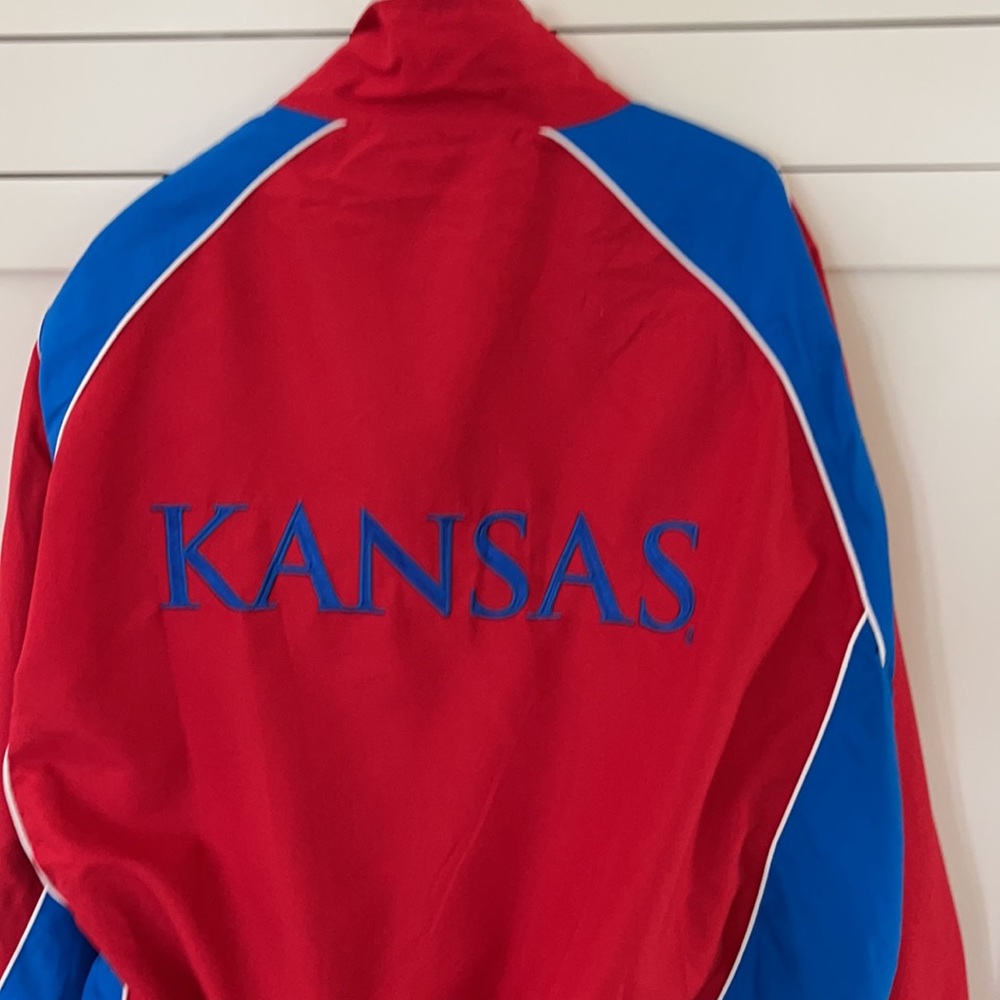 Jayhawks , University of Kansas. Pull-over ,Wind breaker.  XXL.Big Logo .Vintage